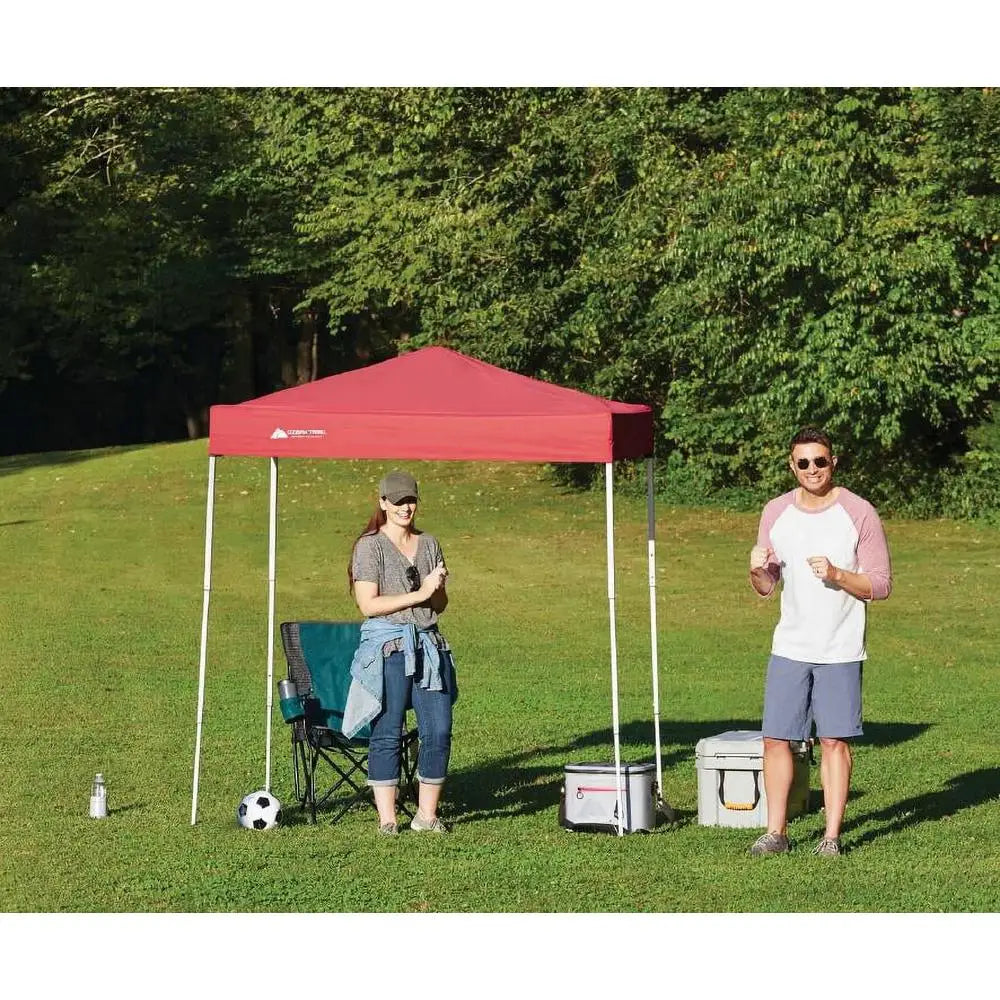 4' x 6' Instant Pop-up Canopy Outdoor Shelter Camping Fishing Hunting RedAdjustable Height UV Resistant Water-Resistant Easy