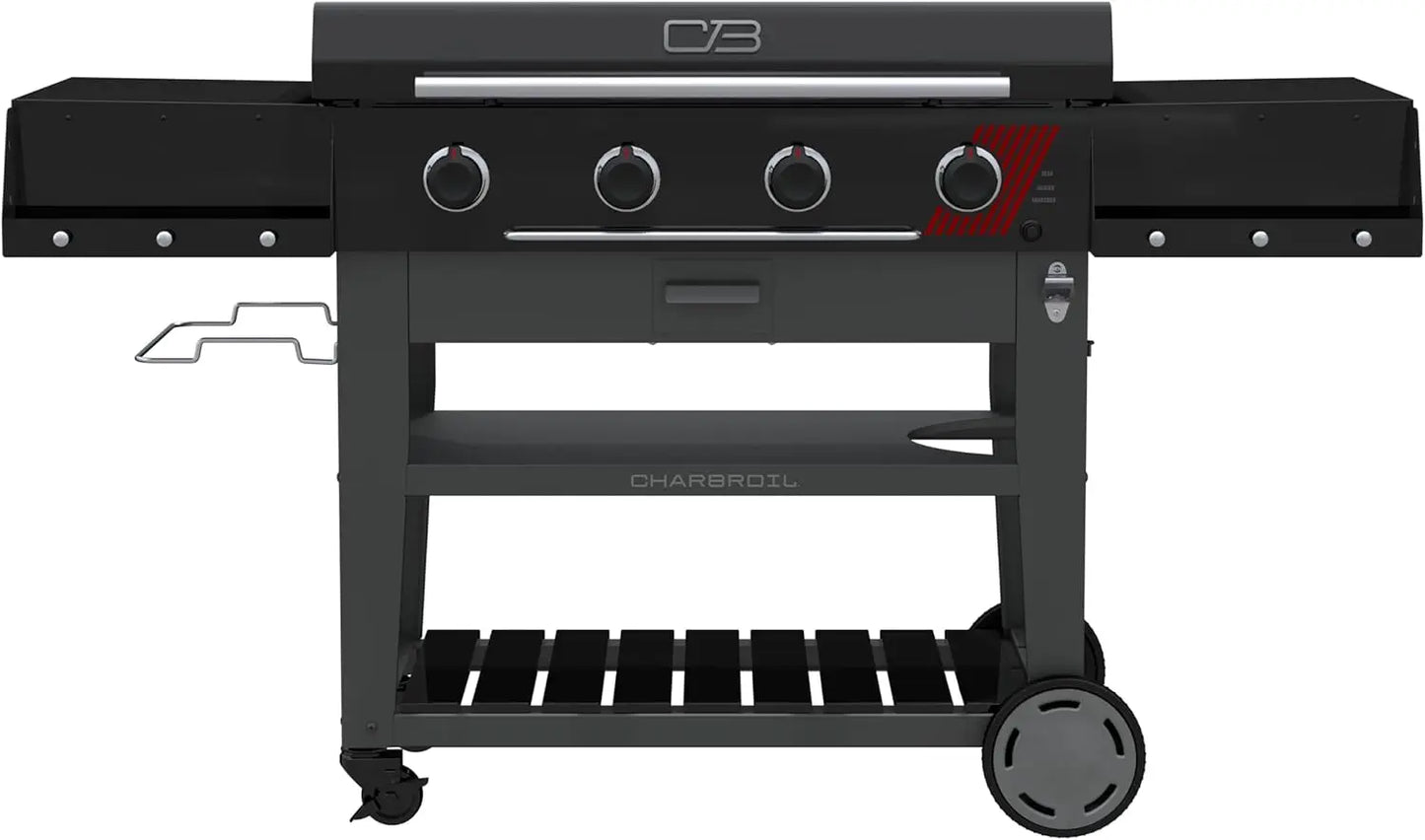 36" Performance Series™ Deluxe Propane Gas Griddle with Cart 4 Burner Flat Top Grill, Black 463285924